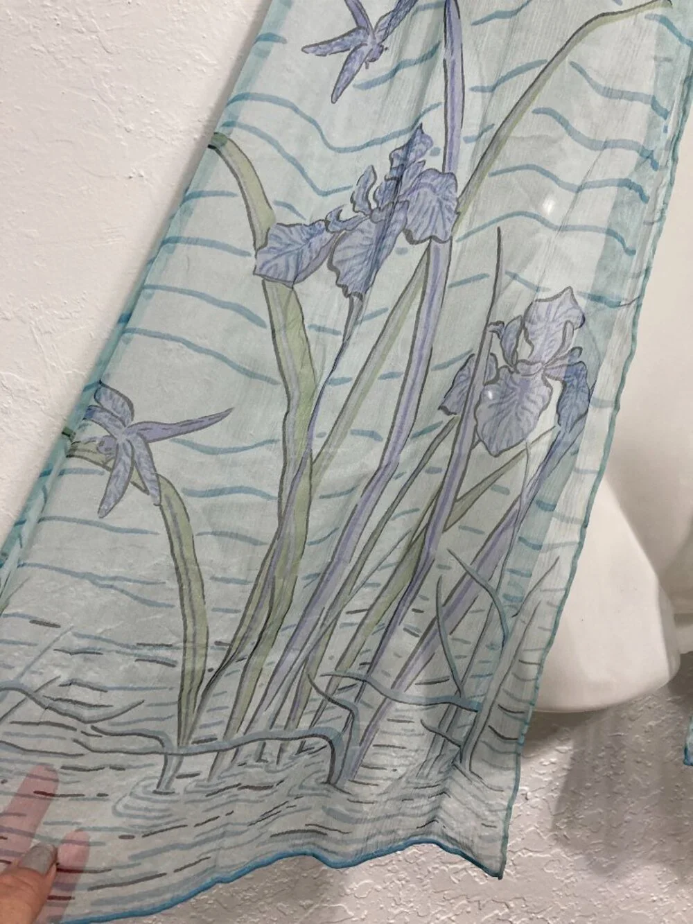 Reunion des Musees Nationeaux Silk Irises Shawl Wrap Scarf French Art 61